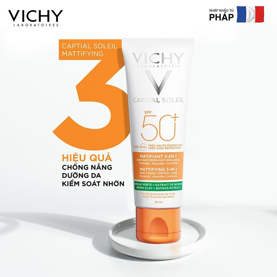 Kem chống nắng Vichy Capital Soleil Mattifying 3in1 SPF50+
